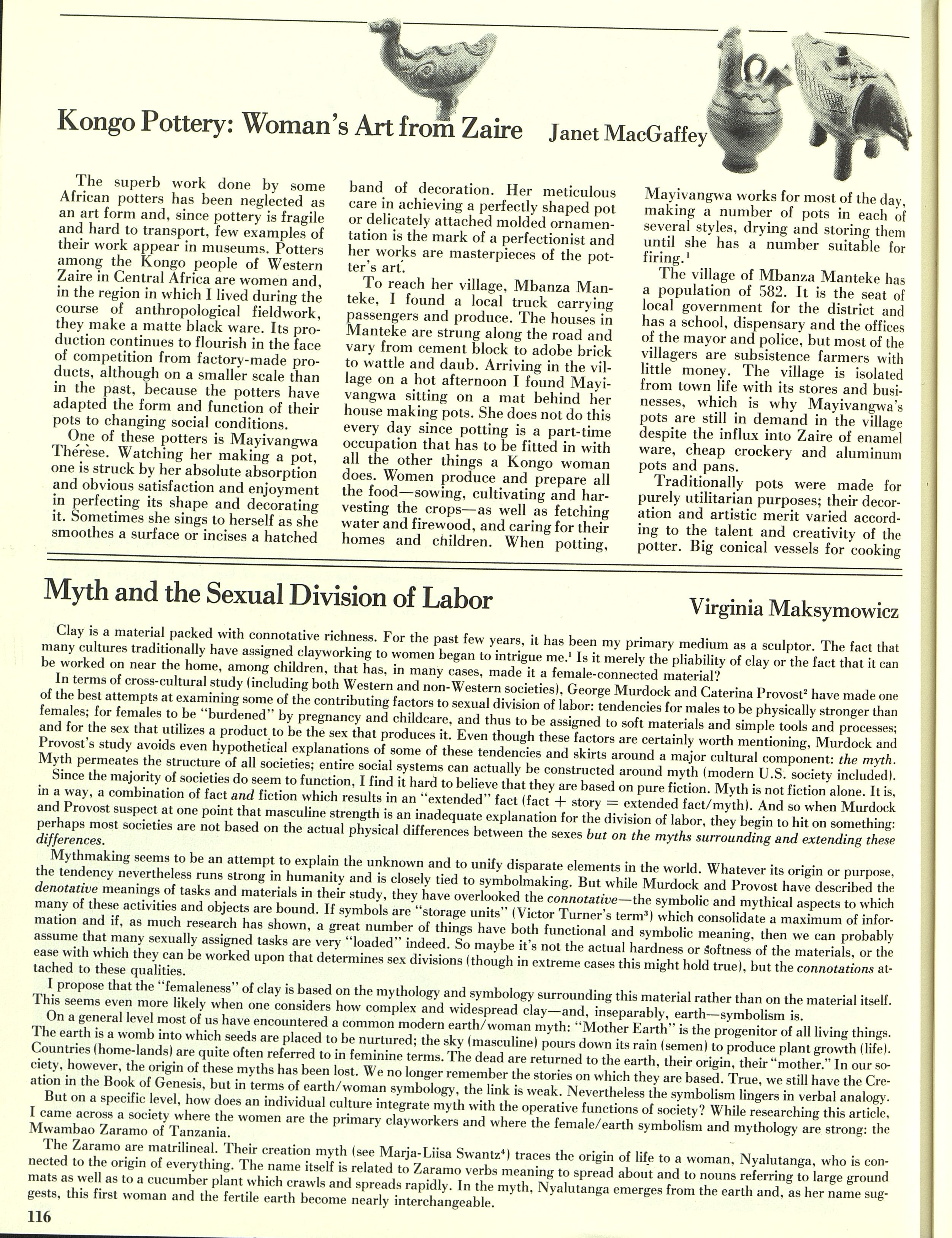 Myth and the Sexual Division of Labor