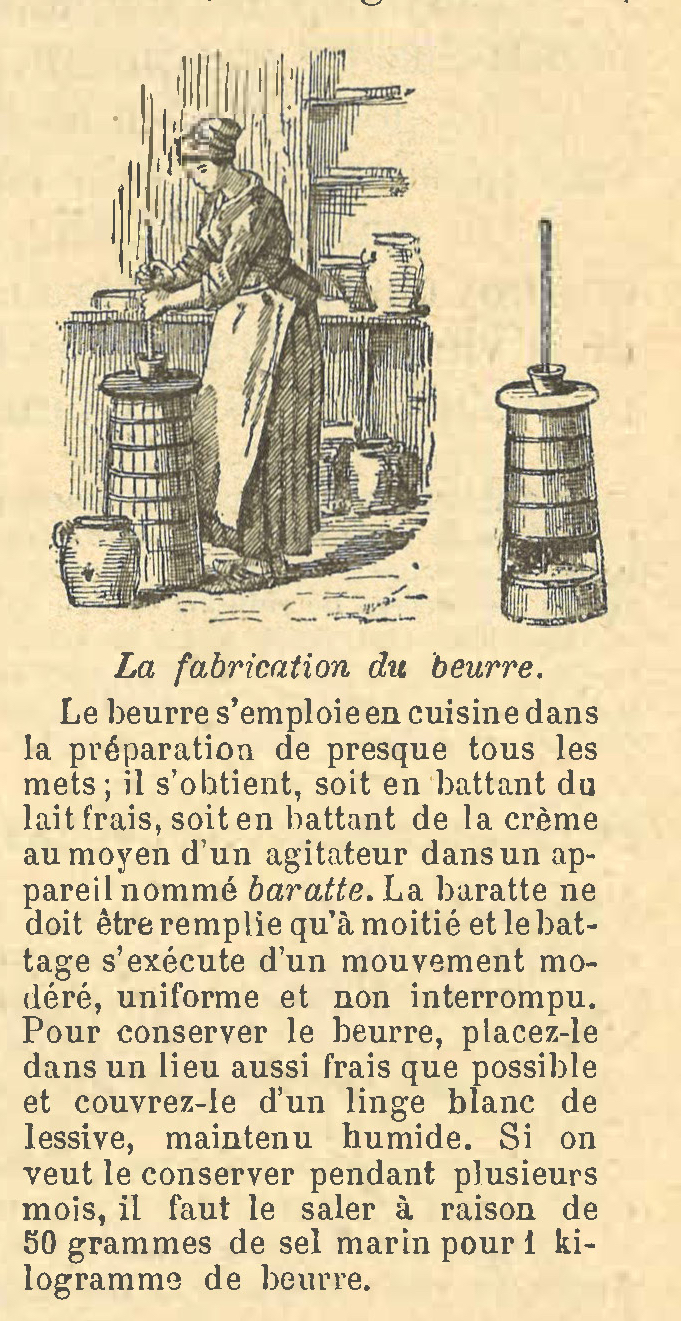 Chapitre 92, page 319, La fabrication du beurre