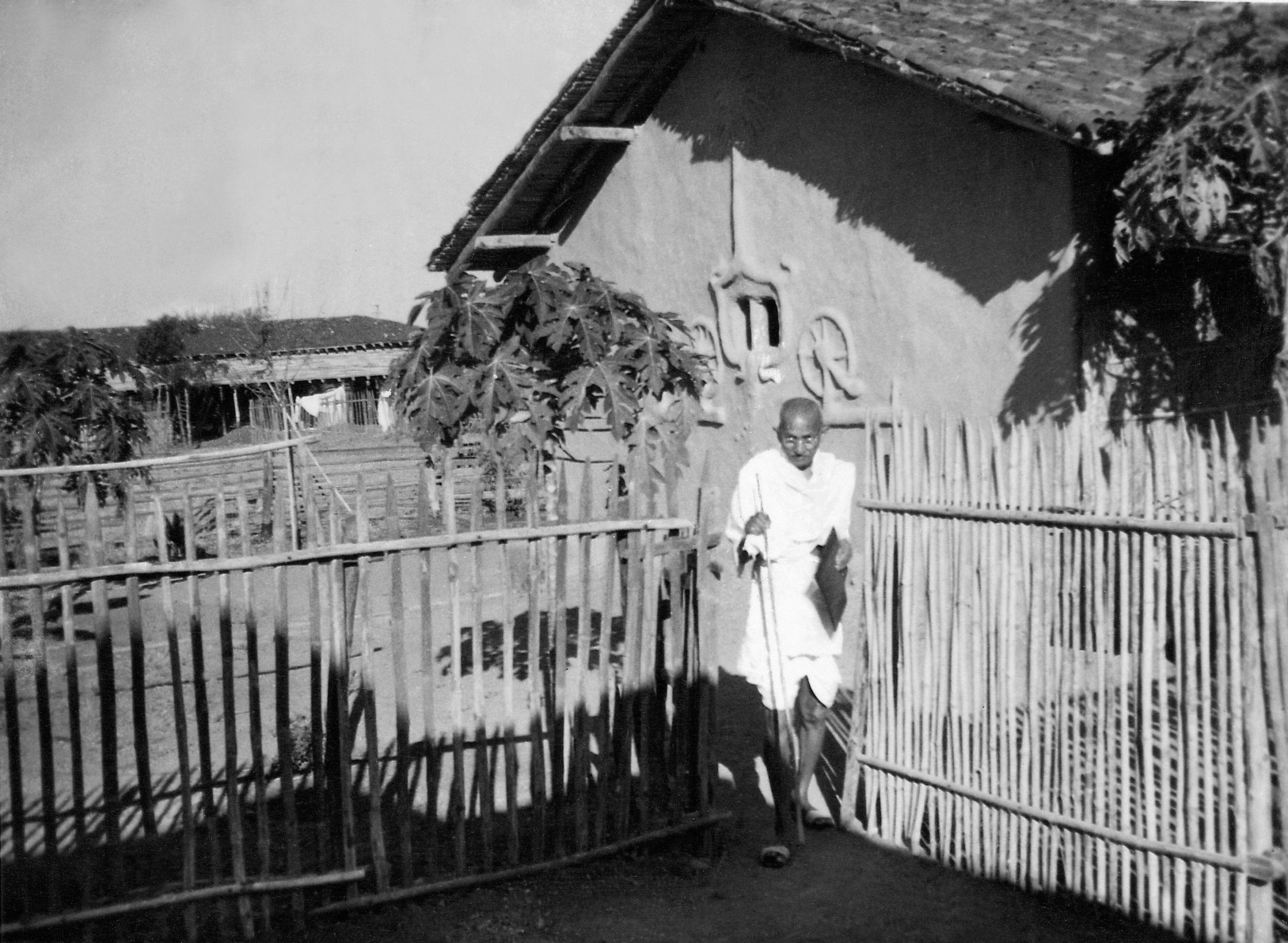 Gandhi at Bapu Kuti