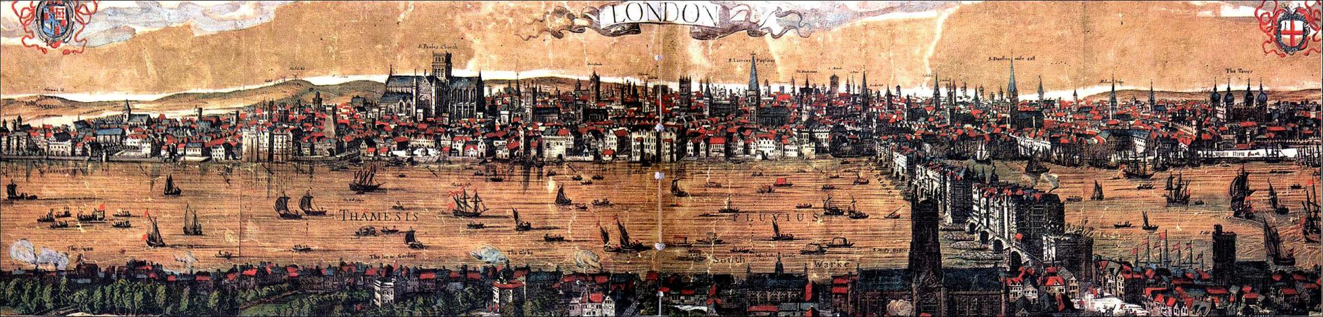 Visscher painting - View of London from Southwark