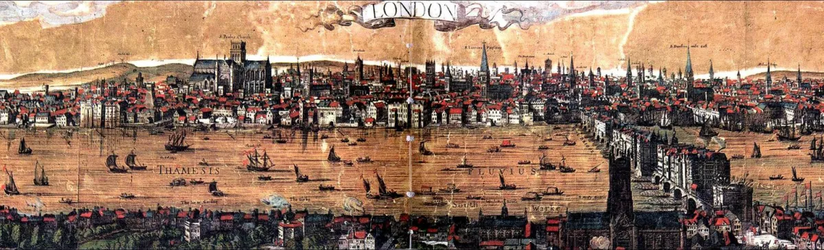 Visscher painting - View of London from Southwark